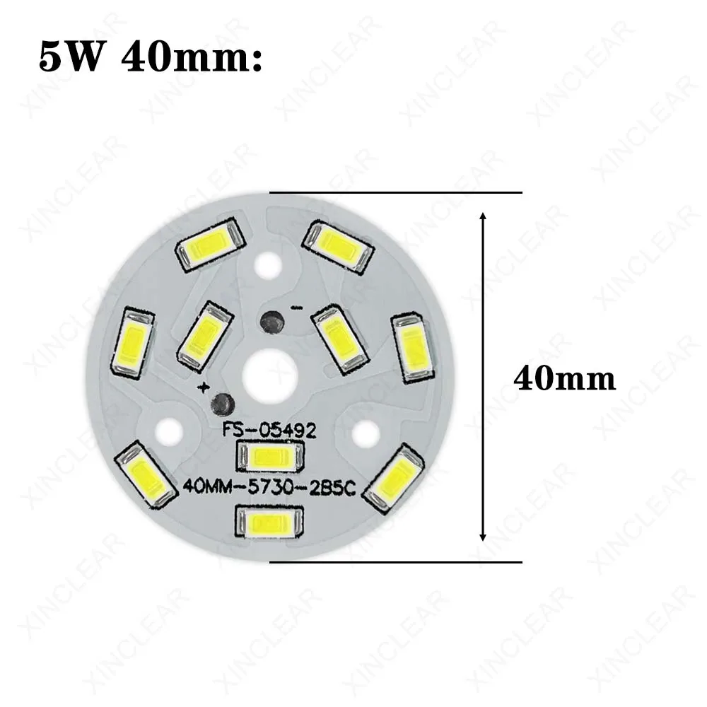 Imagem -03 - Painel de Luz Led 1517v 5w 40 mm 50 mm Smd 5730 Led Pcb Painel de Luz Quente Natural Lâmpada Branca Cristal Luz de Teto Downlight 10 Pcs