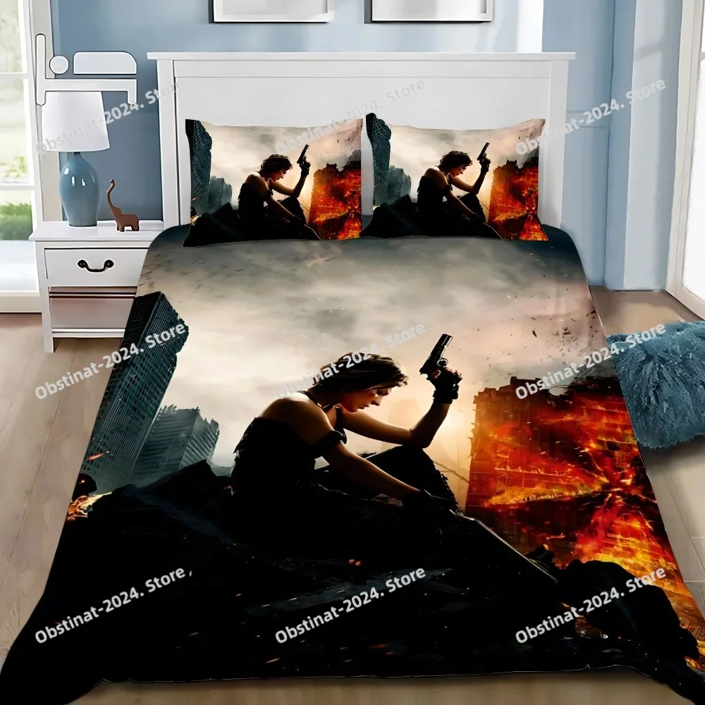 

3D Residents Evil Bedding Set Printed Duvet Cover Pillowcase Single Double Style Queen King Size Sets Large Size