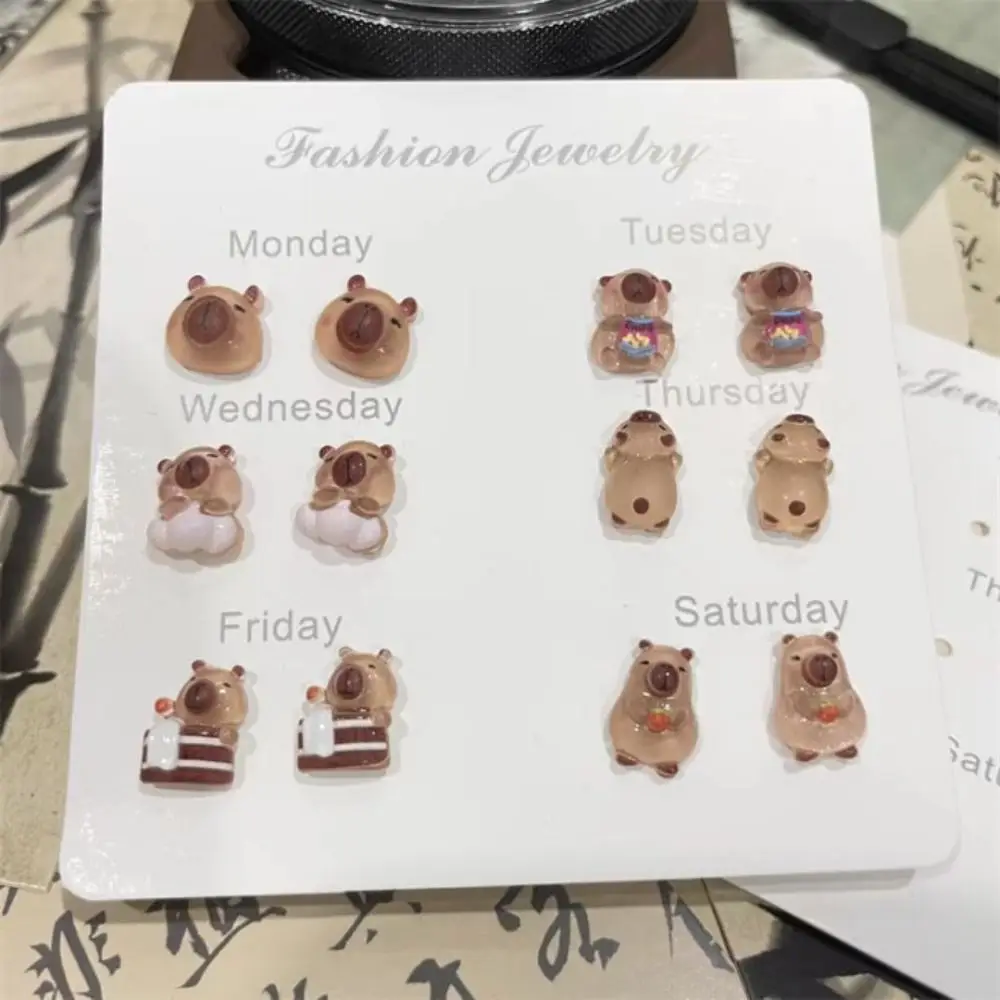 

Capybara Cartoon Stud Earring Mini Ear Studs Cute Earring Handmade Women Jewelry Accessories Party