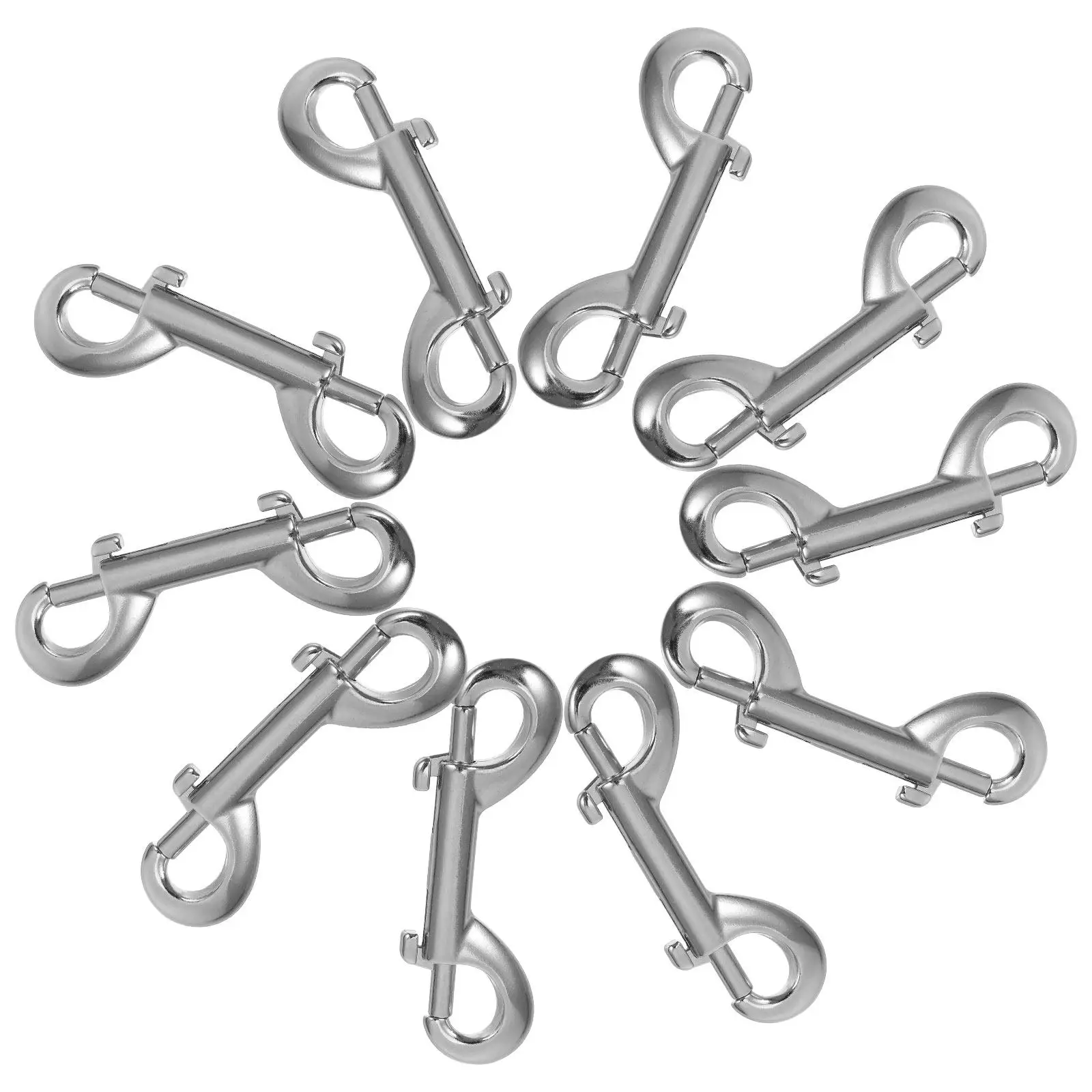 10Pcs Double Ended Trigger Snap Hooks Zinc Alloy Reliable Bolt Snaps for Dog Collar Hardware Keychain Bag Loop Fastening