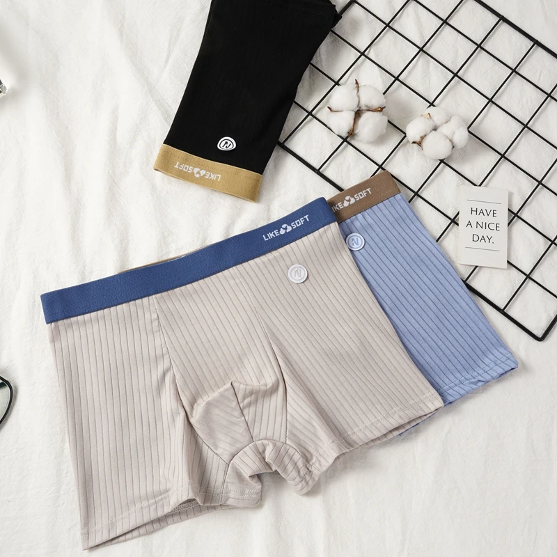 جديد 3 قطعة/الوحدة الرجال الملاكم السراويل الملابس الداخلية مثير السروال مخطط أوم U محدب السراويل الملابس الداخلية boxershort الملاكمين سراويل #3