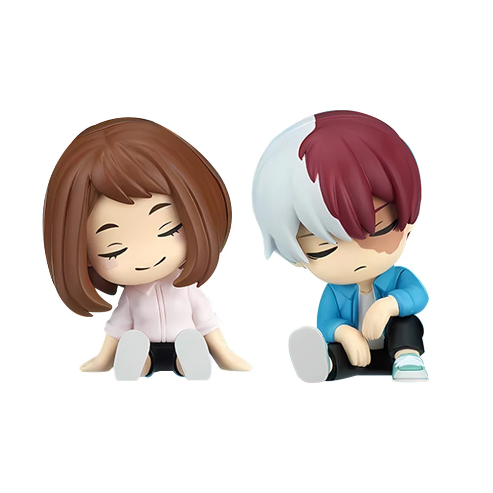 MHA 애니메이션 피규어 todorki Shouto Uraraka Ochako 미니 액션 피규어 Q 버전 인형 PVC 모델 장난감 컬렉션 동상 어린이 선물
