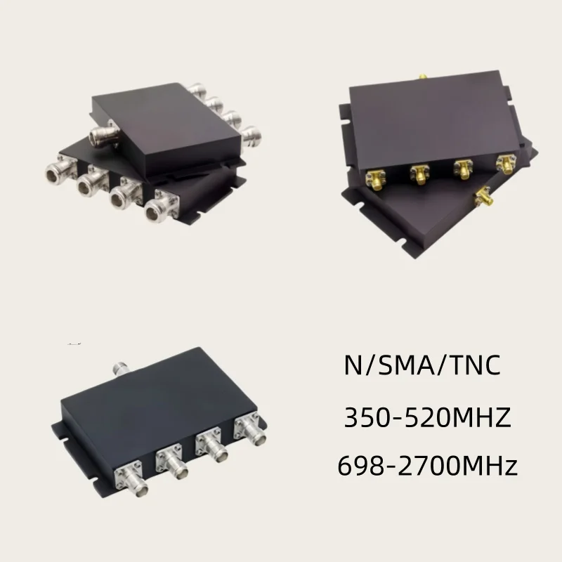 4-way microstrip power divider 350-520mhz 698-2700mhz interface N/SMA/TNC 4 way connectors