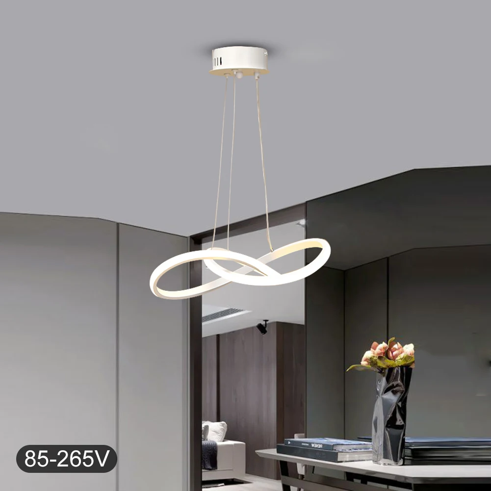 Bedroom Chandelier Circle Rings LED Pendant Lamp Acrylic Aluminum Home Decoration Light Fixture for Restaurant Bar Cafe Lighting