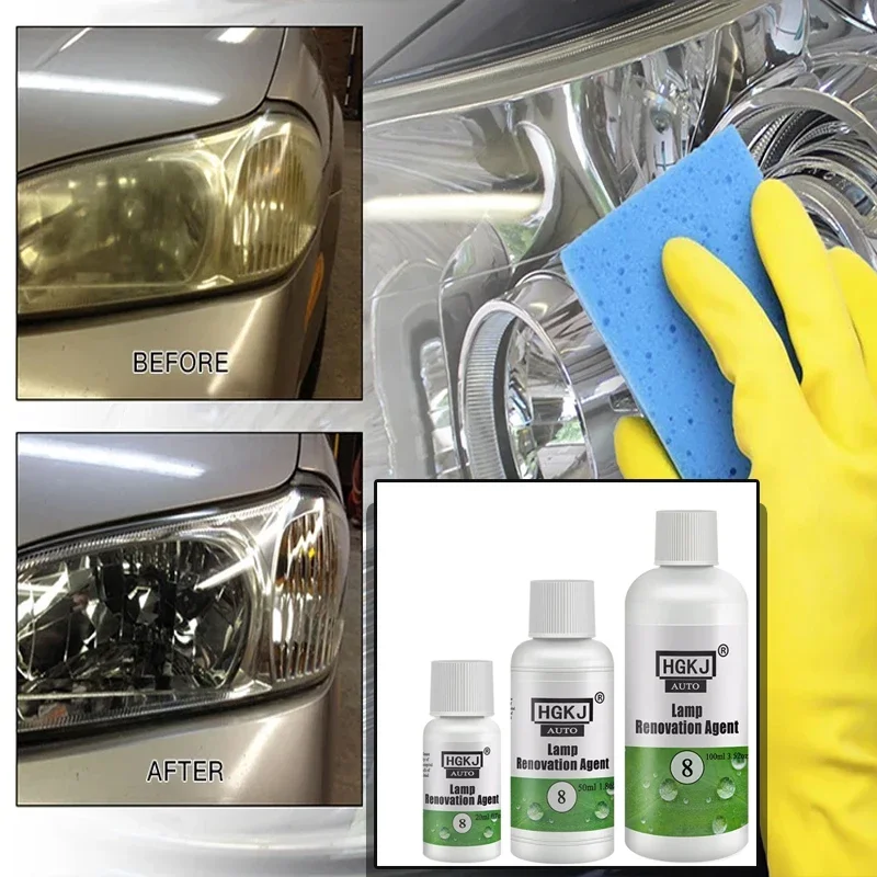 Headlamp Repair Fluid HGKJ-AUTO-8 Car Lamp Refurbisher Car Care Brighten And Shine Long-lasting Effect Resist Scratches