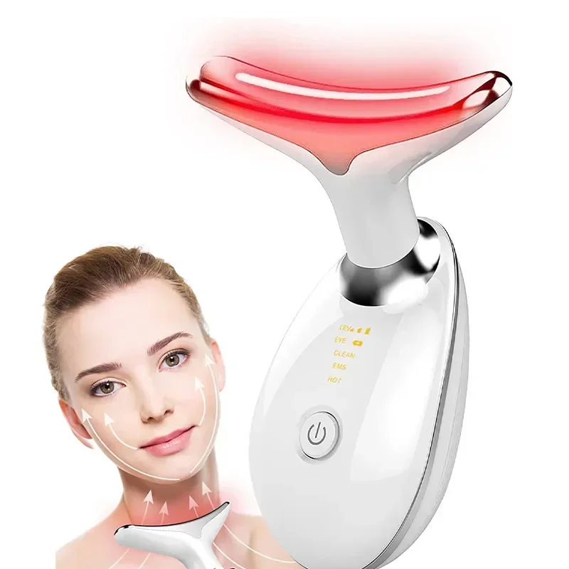 คอ Face Lifter EMS เครื่องนวดคอยกกระชับผิวหน้า Remover Double Therapy Anti Chin LED Photon ริ้วรอยกระชับอุปกรณ์