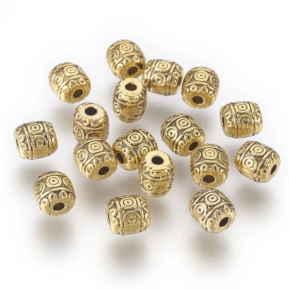 

50pcs Tibetan Style Beads Zinc Alloy Loose Spacer Beads Antique Golden Color for DIY Alloy Charms Bracelets Jewelry Making