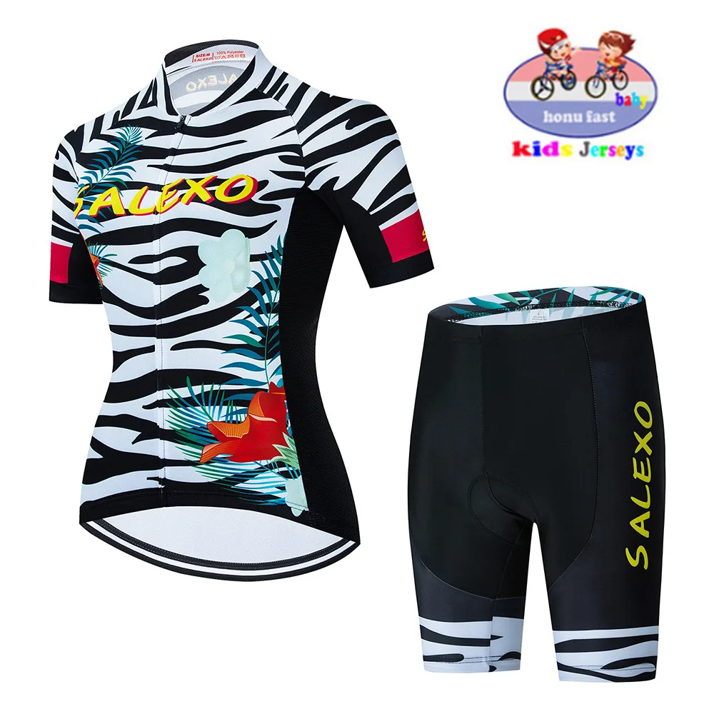 2023 New Baby Breathable Kids Cycling Jersey Set Cushion Shorts Breathable Children Bike Clothing Boys Girls Summer Bicycle Kit