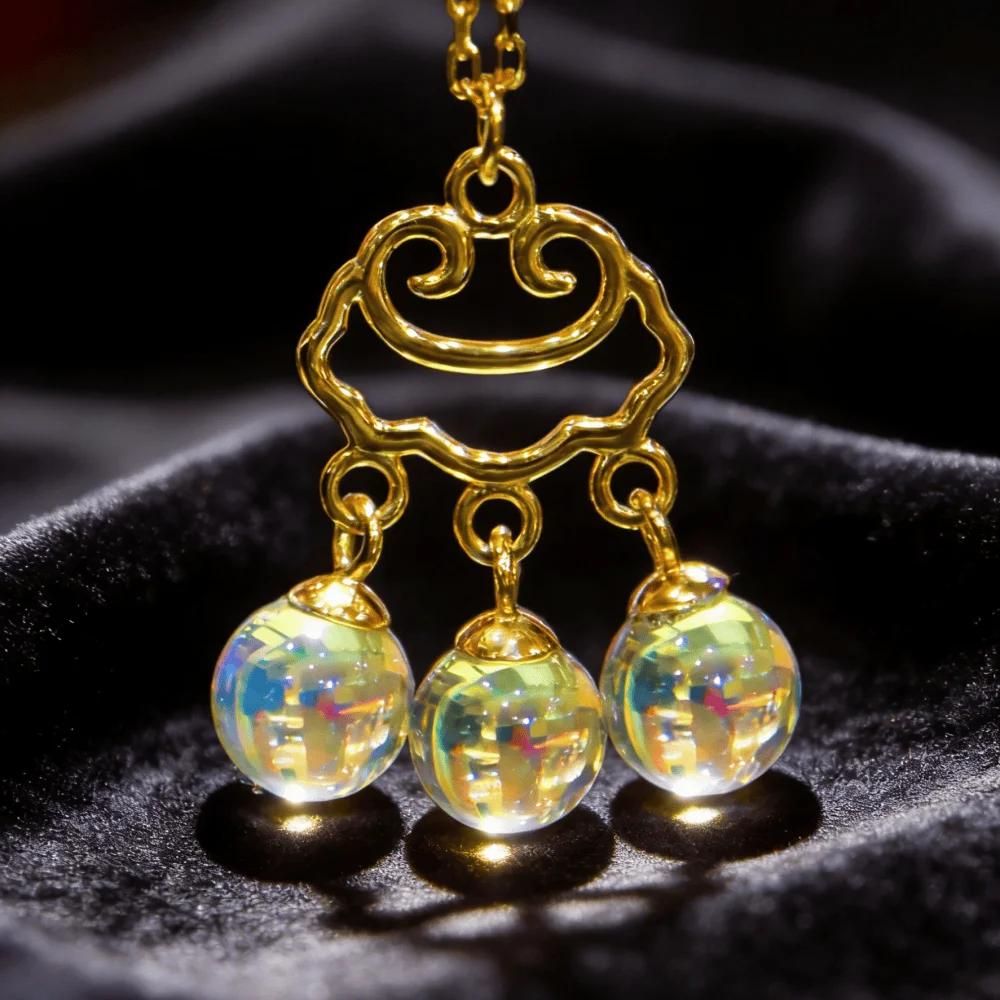 

Natural Mexican Blue Amber Pendant Sterling Silver Filigree Cloud Design Elegant Jewelry Gift for Women 5mm Round Bead