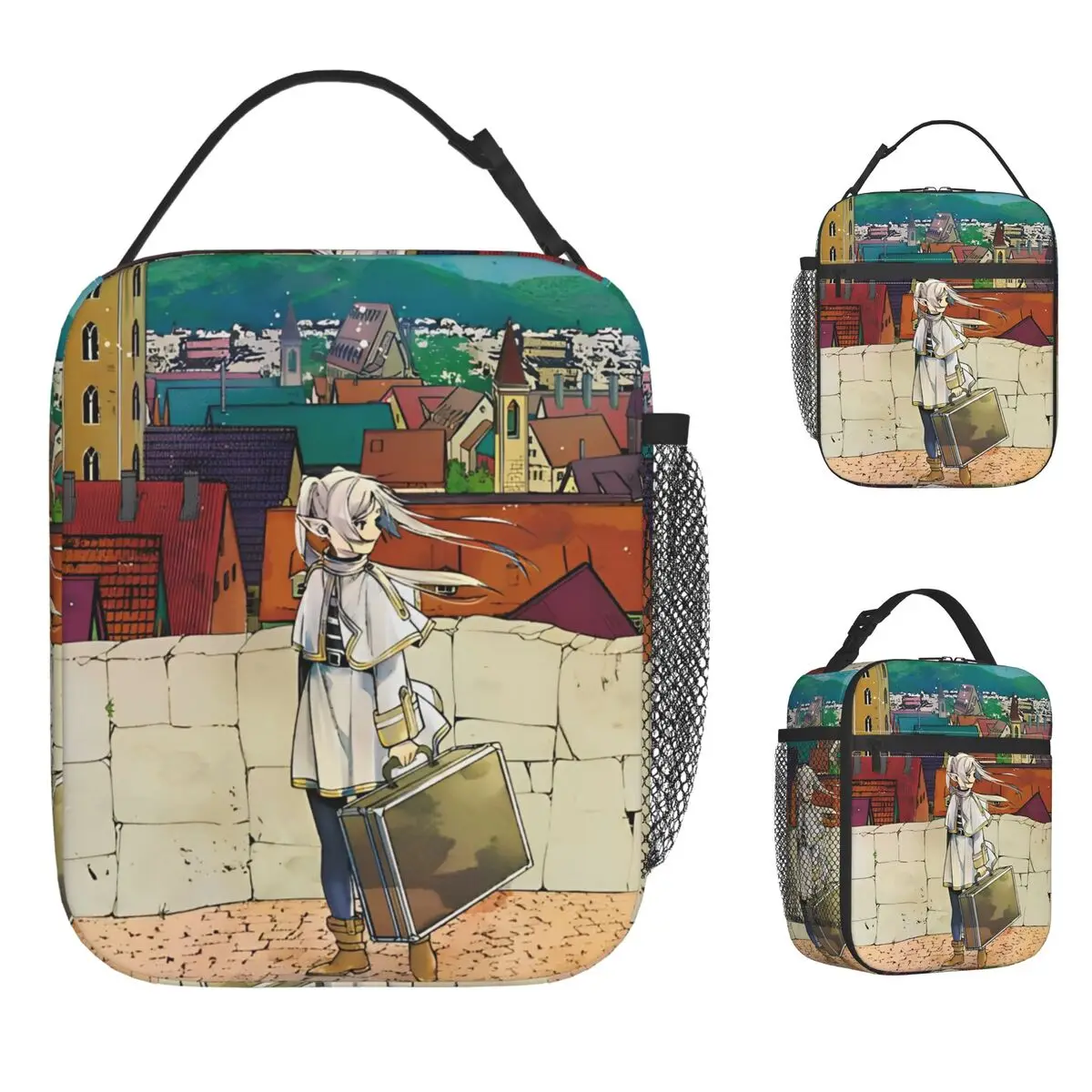 

Sousou No Frieren-Popular Anime Lunch Bag For Women Print Lunch Box Fun Travel Cooler Bag Portable Oxford Tote Food Bags