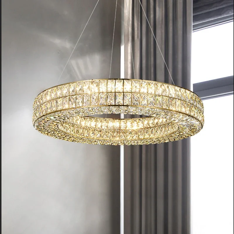 

Luxury LED Crystal Chandeliers Home Living Dining Room Lighting Decorate Lustre Villa Hotel Bar Ceiling Pendant Lights Fixtures