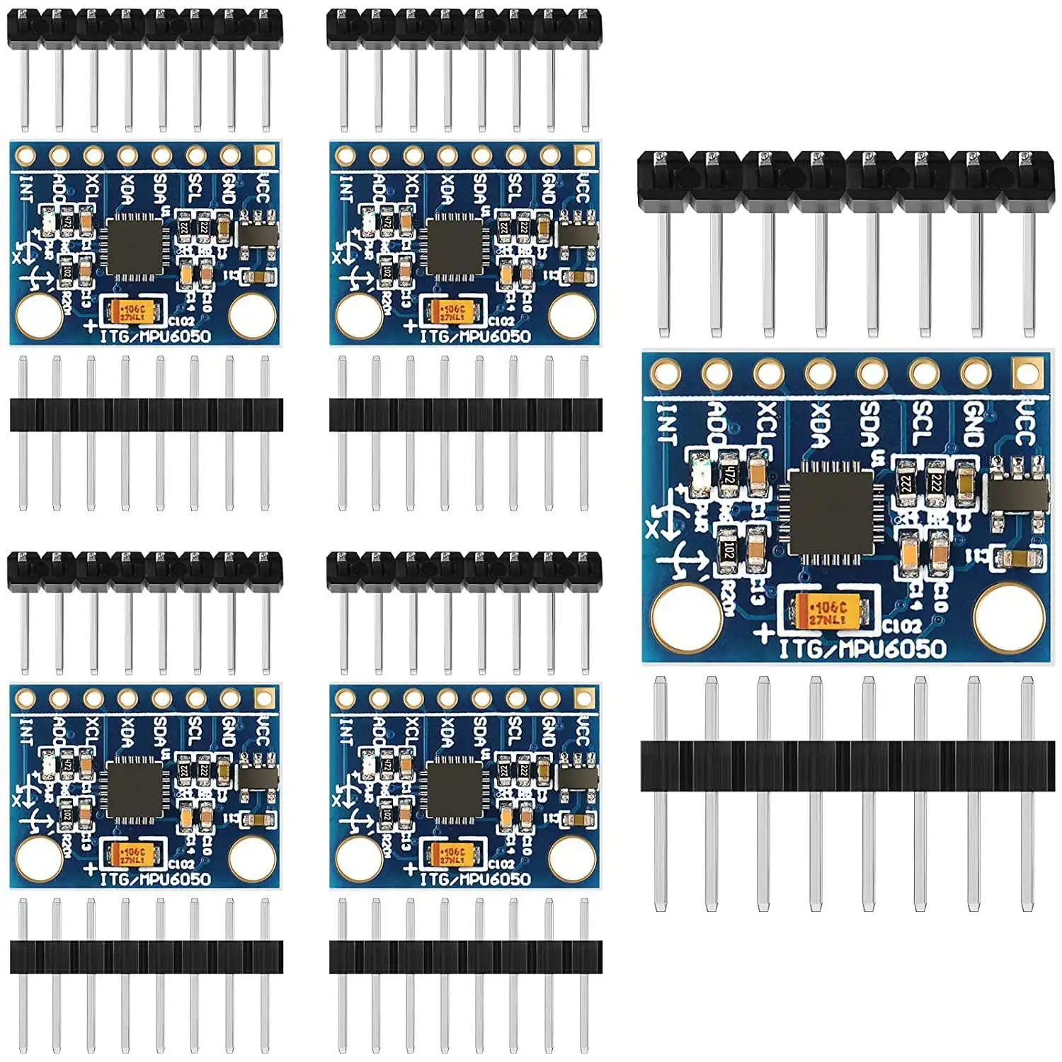 

GY-521 MPU-6050 MPU6050 Module, 3 Axis Accelerometer 6 DOF Gyroscope Sensor Module Kit 16 Bit Converter Data Output IIC