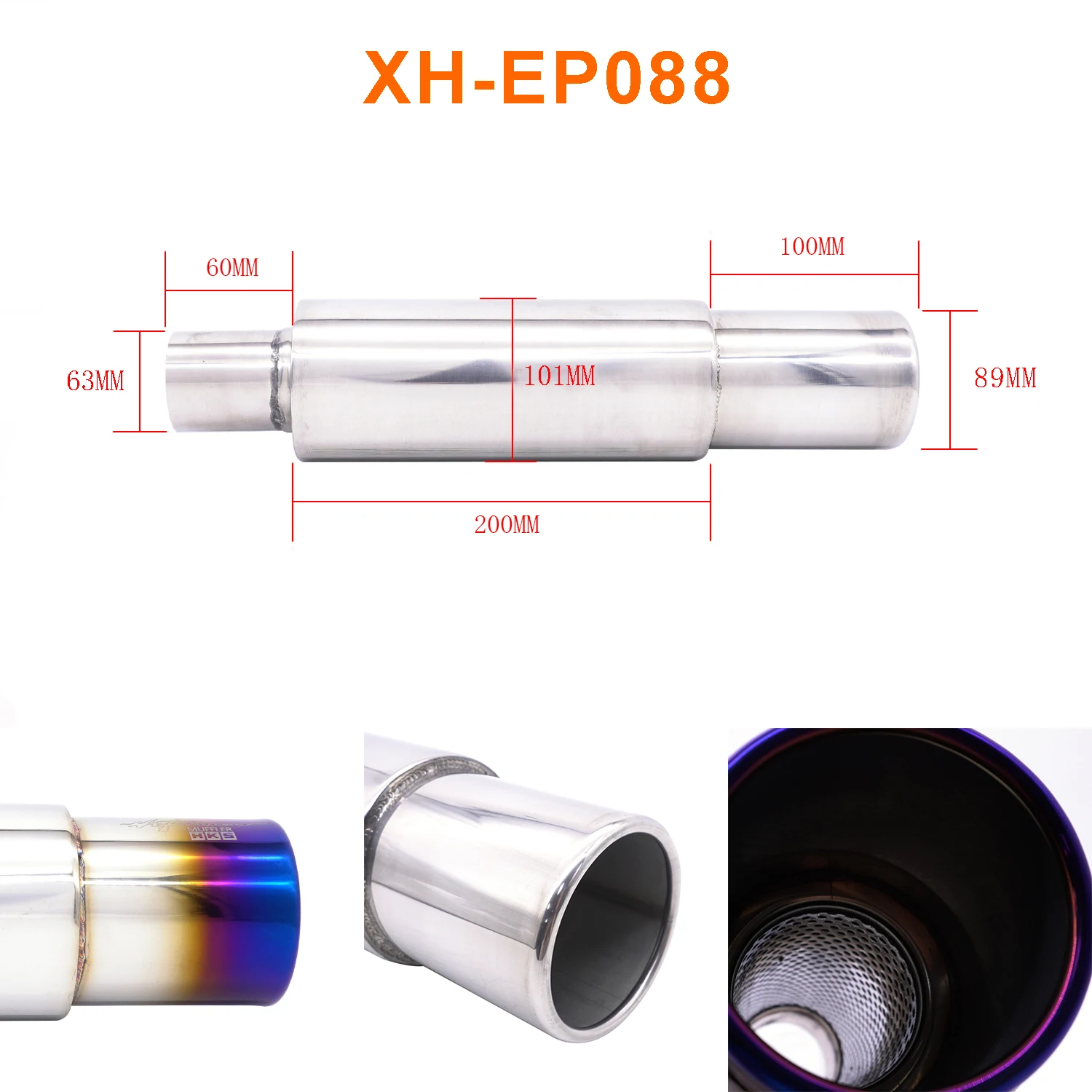 Exhaust Tip Car Escape Exhaust Systems 63MM Auto Racing Sport Muffler Turbo Sound Boost Tips Modification Accessories 2.5Inch