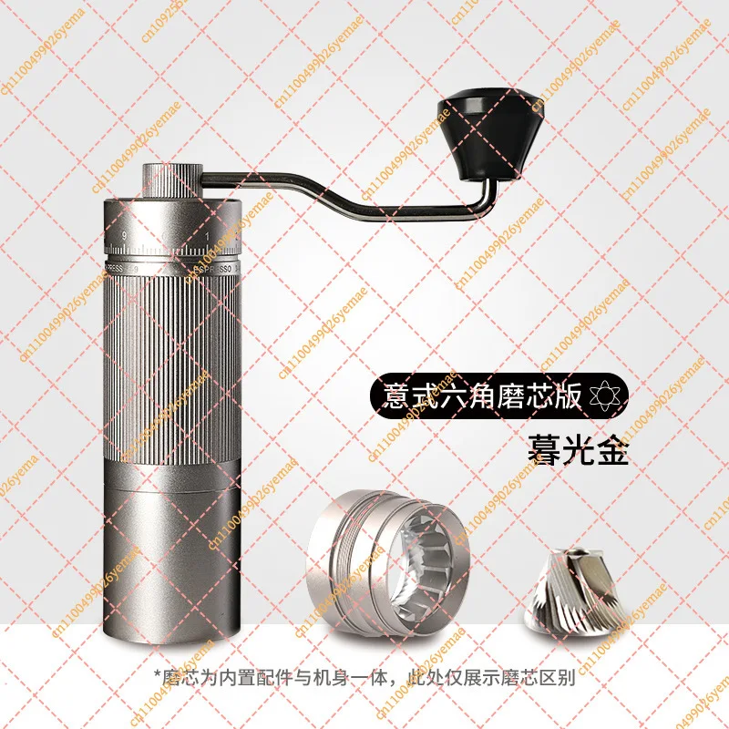 Portable Manual Coffee Grinder, Stainless Steel Conical Burr Hand Mill for Home & Camping