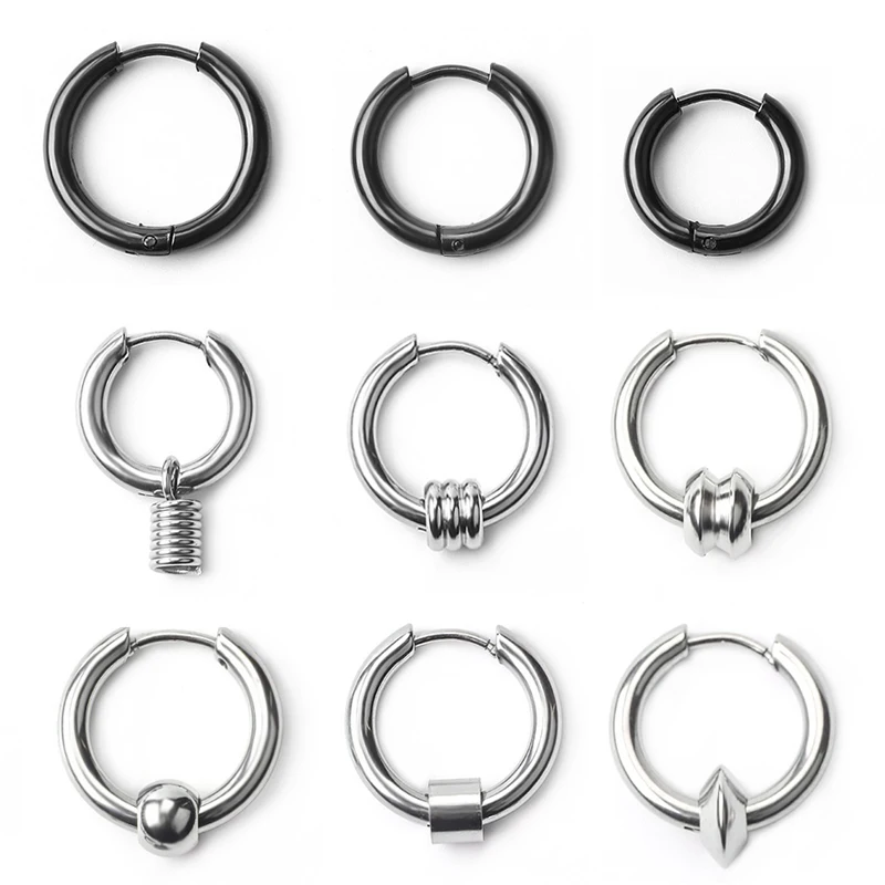 1pc Small Hoop Earrings for Women Men Punk Ear Cartilage Piercing Ring Stainles Steel Round Circle Tragus Helix Fashion Jewelry