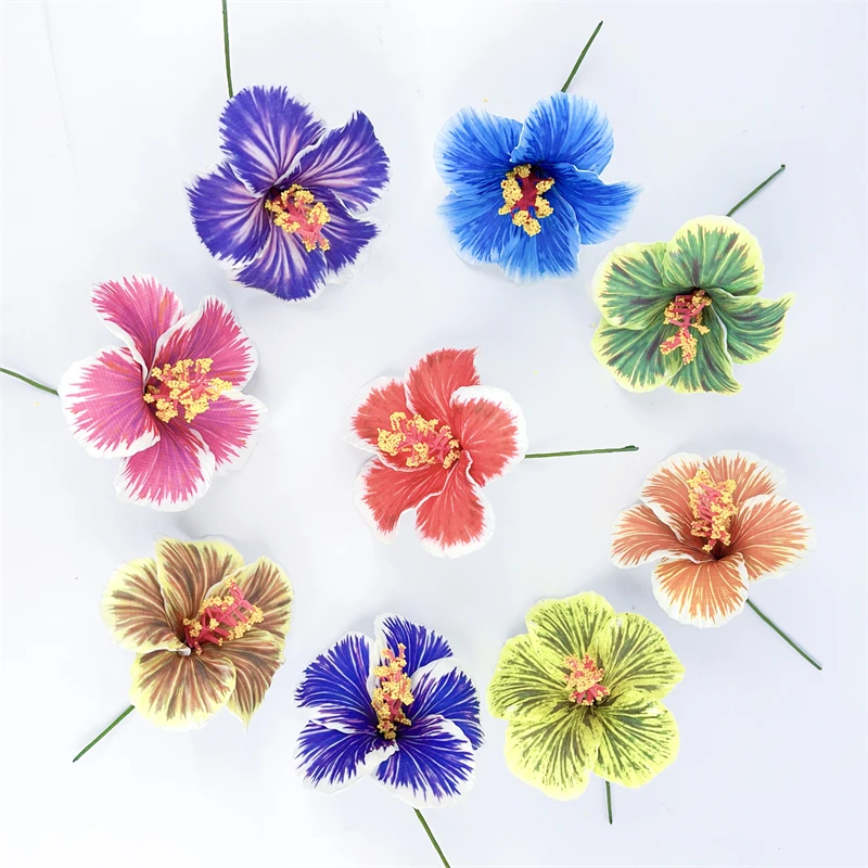 10Pcs New Arrival Foam Hibiscus Flower Hair Pick Fashion Girl Popular Hair Clip Headwear Womam Holiday Party Hair Accessories