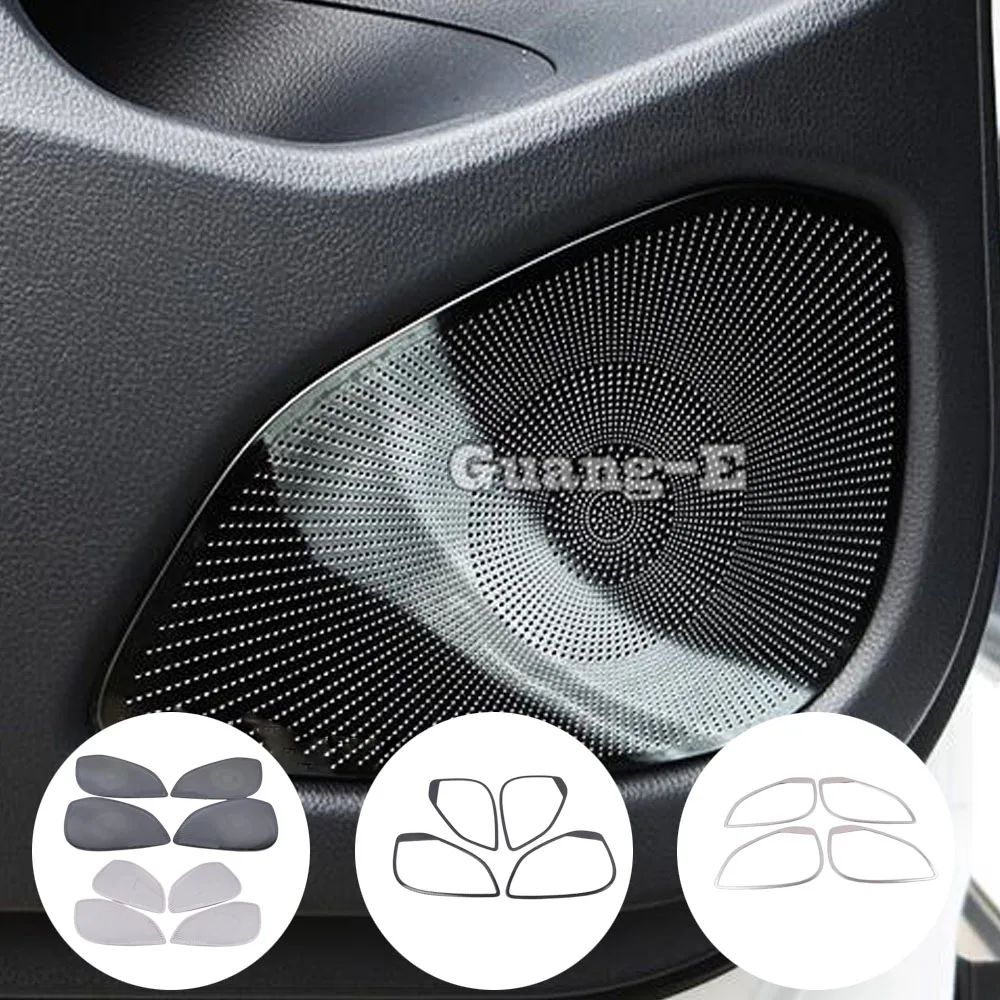 Car Door Inside Audio Speak Sound Cover Ring Circle Lamp Trim 4pcs For Mitsubishi Eclipse Cross 2017 2018 2019 2020 2021