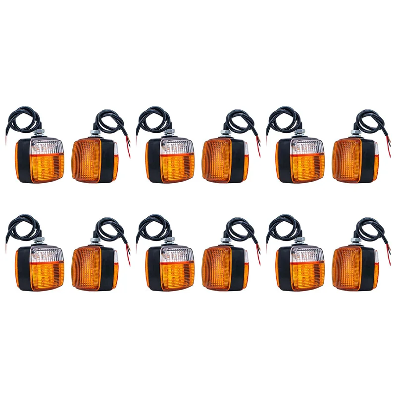 

12X Forklift Turning Light LED Double-Sided Small Light 12V Square Turning Front Light Parking Light Reversing Light