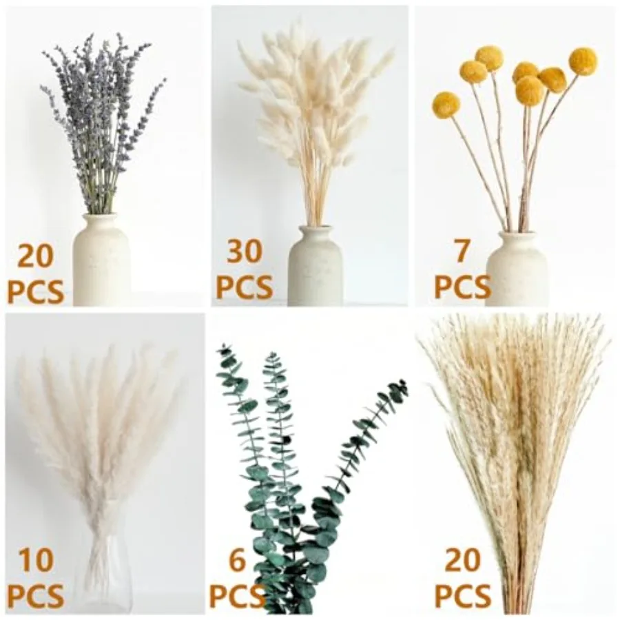 Dried Pampas Grass Bouquet Boho Pampas Grass Decor for Home, Vase Fillers and Wedding — Natural Dried Flowers, Tall Pampas Gras view 4