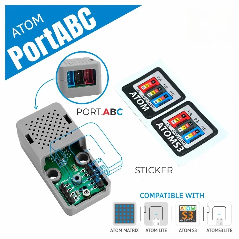 Official M5Stack Atomic Port ABC Base Adapter for ATOM Series Grove Port Expansion Board