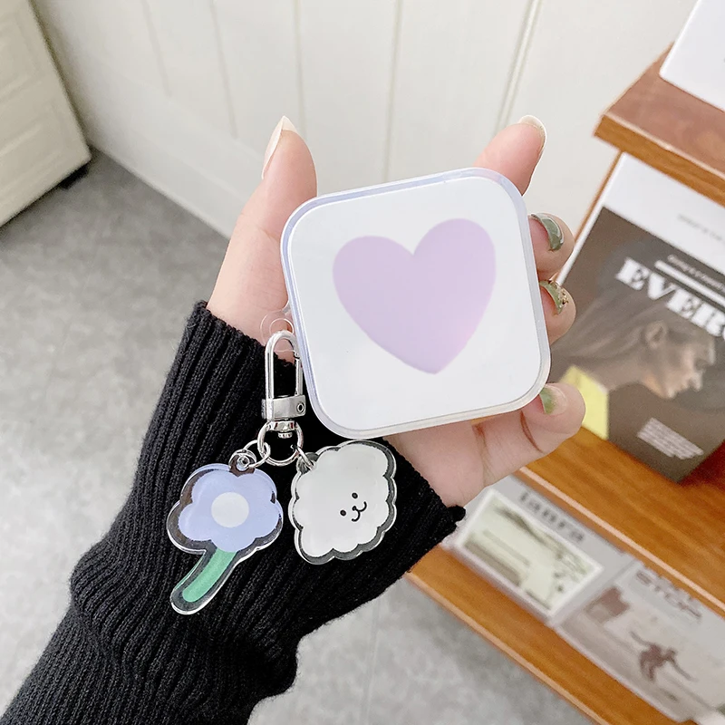 ل QCY T13 حالة لطيف الحب سماعة غطاء مع المفاتيح لينة واضحة غطاء وقائي ل qcy t13 TWS علبة صندوق الهاتف