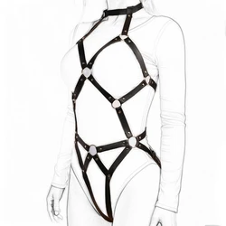 Women Sexy Pu Leather Full Body Harness Belt Waist Corset Sexual Bondage Bdsm Woman Wear Gothic Fetish Clothing Adult Games Toys