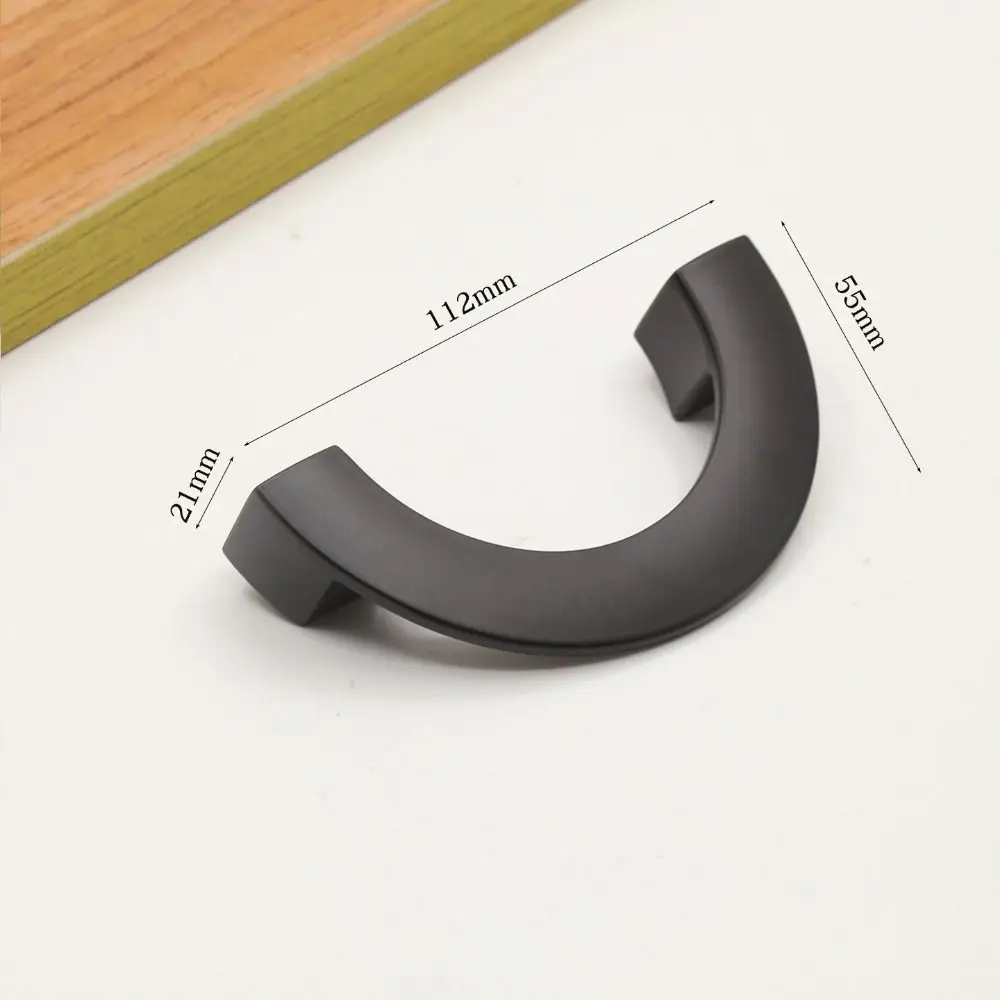 Semi-Circular Design Kitchen Cabinet Handle Elegant Easy Install Furniture Wardrobe Handle Sturdy Alloy Drawer Pull Drawer
