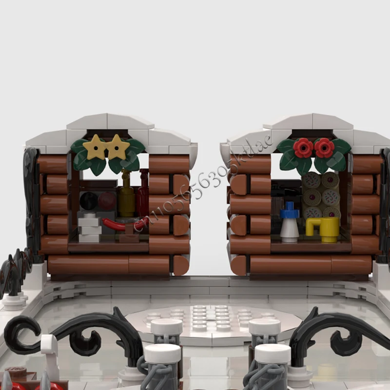 714 ELEMENTÓW Dom Ulica Zimowa Wioska Lodowy Boisko do Łyżwiarstwa MOC Personalizowany Modułowy Zestaw Klocków Prosty DIY Prezent Świąteczny