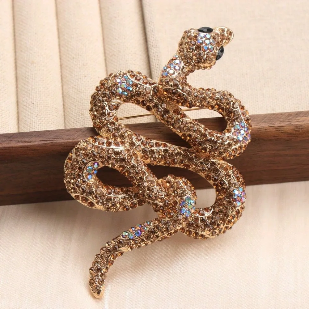 Baroque Luxury Snake Brooch Men Women Wedding Party Holiday Couple Gift Jewelry Accessory