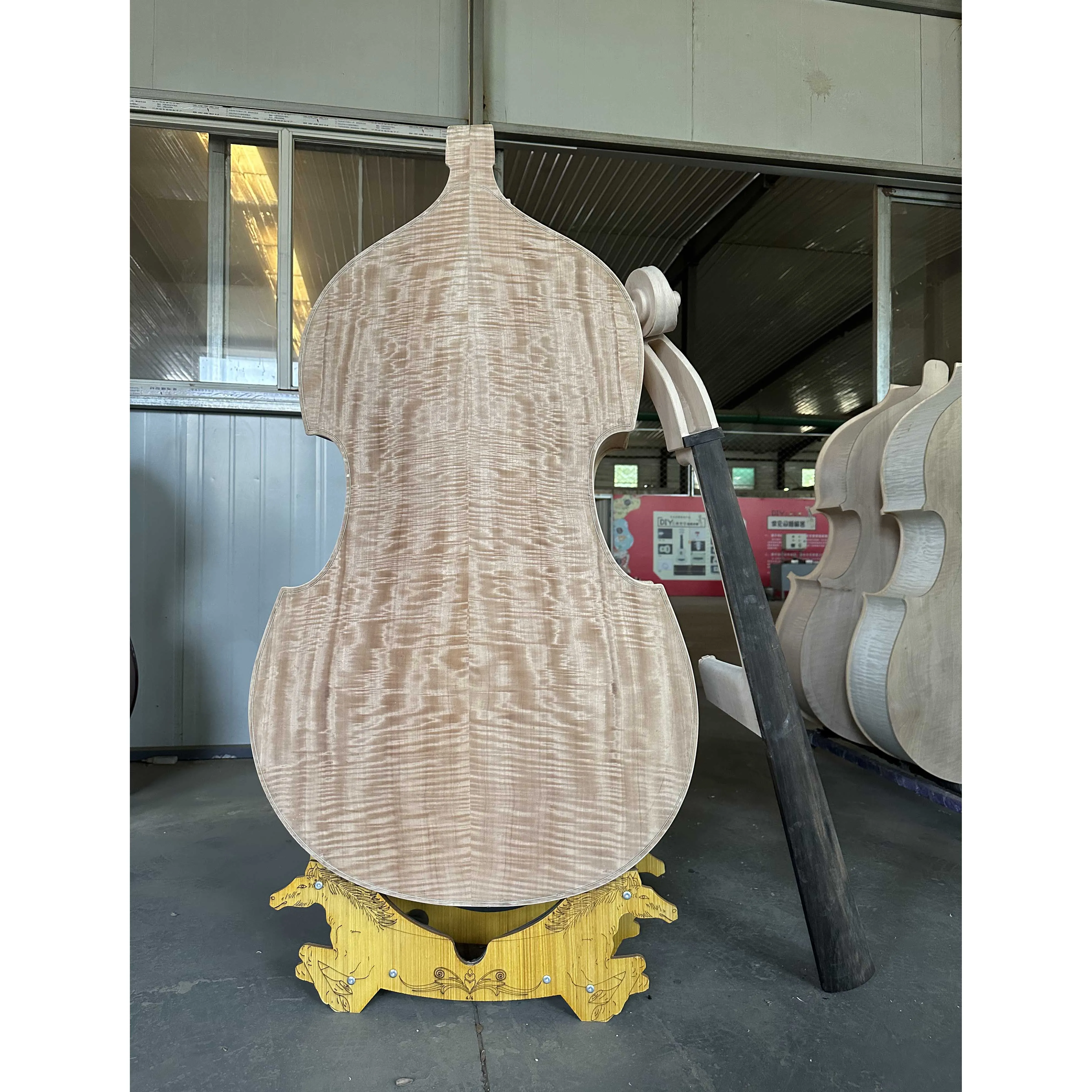 Customized Wooden Bass for DIY, European Bass, White and Unfinished Bass, 3/4 Plywood