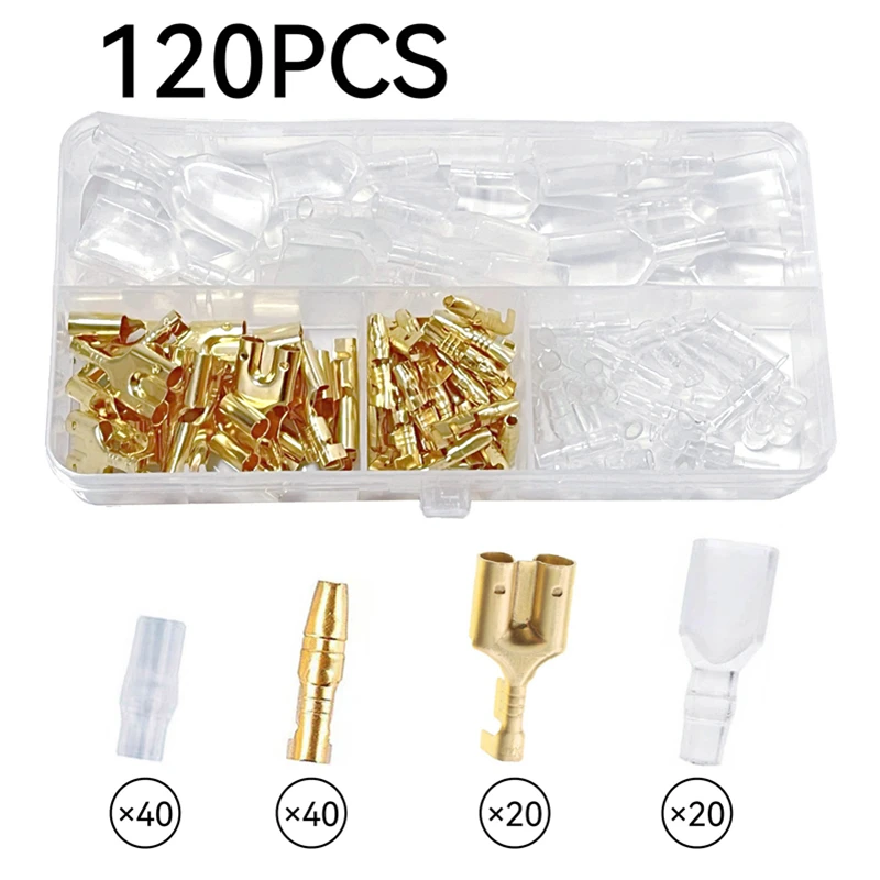 120/200/320/360/400/600PCS Insulated Male Female Wire Connector Electrical Crimp Terminals Termin Spade Connectors Assorted Kit