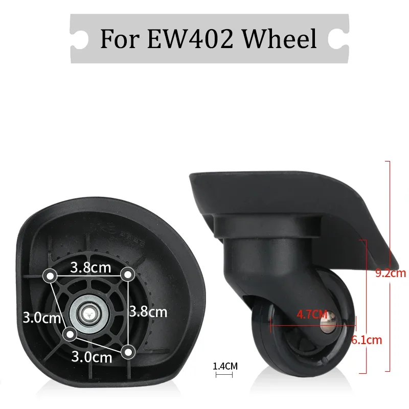 

For EW402 Black Universal Wheel Replacement Suitcase Silent Smooth Shock Absorbing Durable Convenient Accessories Caster Wheels