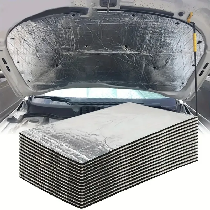 Tapete de som para carro, 200x50cm, 5/10mm, amortecedor de ruído, isolamento térmico, capô, célula fechada, espuma, acessórios automotivos universais