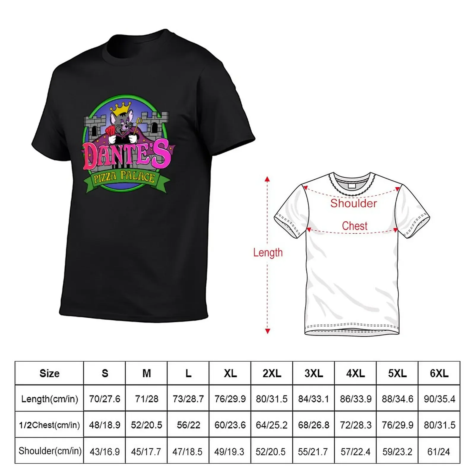 Dante's pizza Palace T-Shirt funnys Aesthetic clothing heavyweight t shirts for men