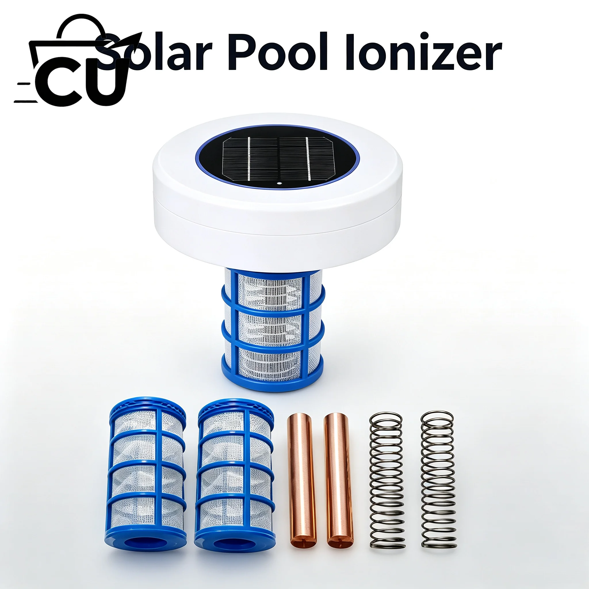 Solar Swimming Pool Water Purifier with Copper Silver Ion Sterilization, Efficient Algae Removal Disinfection Equipment