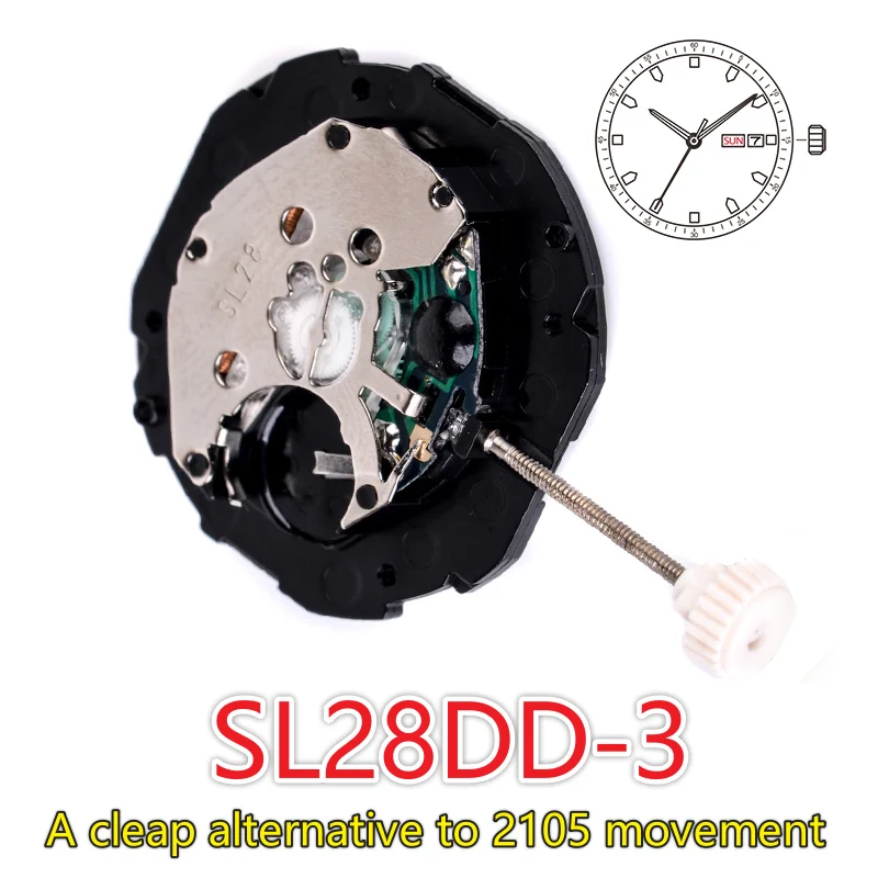 Sl28 China Sunon Sl28dd-3h Quartz Movement Replacement Three Hands Calendar Date Display A Cheap Alternative To 2105 Movement