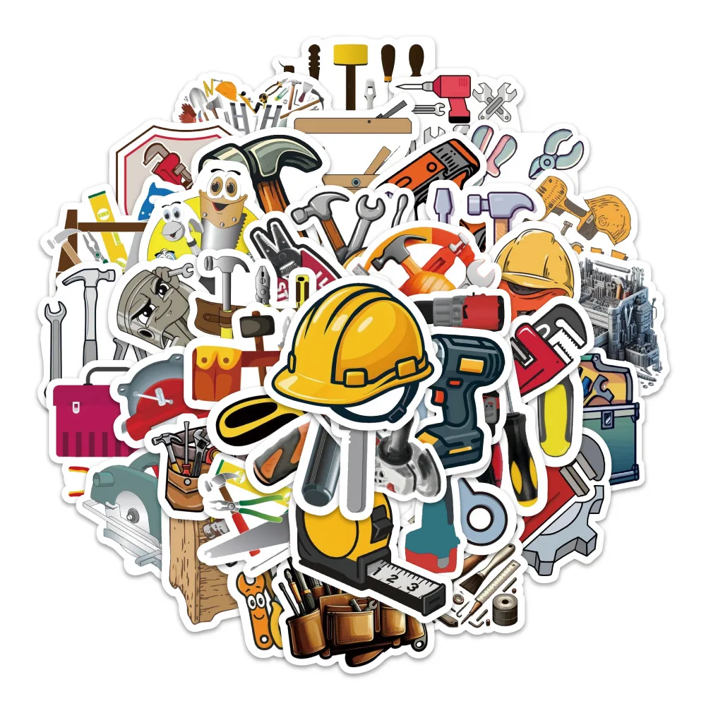 

54PCS Cartoon Tool Supplies Stickers Creative Funny Graffiti Decal Toy Stickers for Motorcycle Pencil Box Phone Case Bicycle