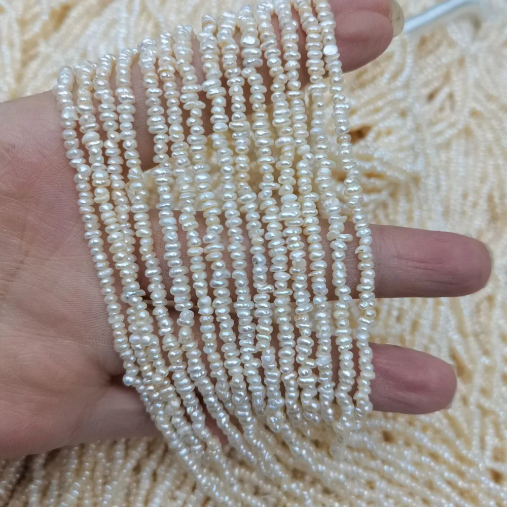 

2-3mm High Quality Flat Beads Natural Freshwater Pearl Loose Beads for Jewellery Making DIY Women Necklace Bracelet Accessories