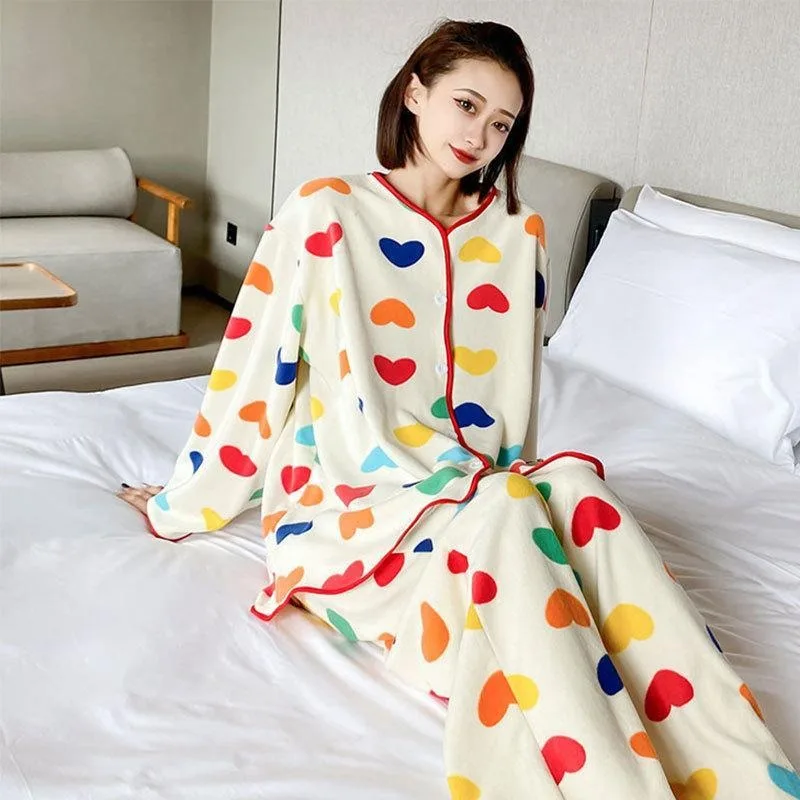 2024 Thin Velvet Plus-size Pajamas Women 2-300 Pounds Autumn Winter Sleepwear Casual Homewear Set Loose Round Collar Loungewear