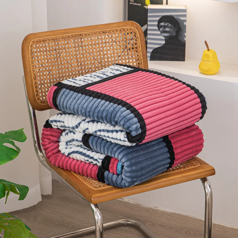 1 Milk Magic Velvet Drawstring Print Blanket - Soft and comfortable sofa blanket, single bed and double blanket