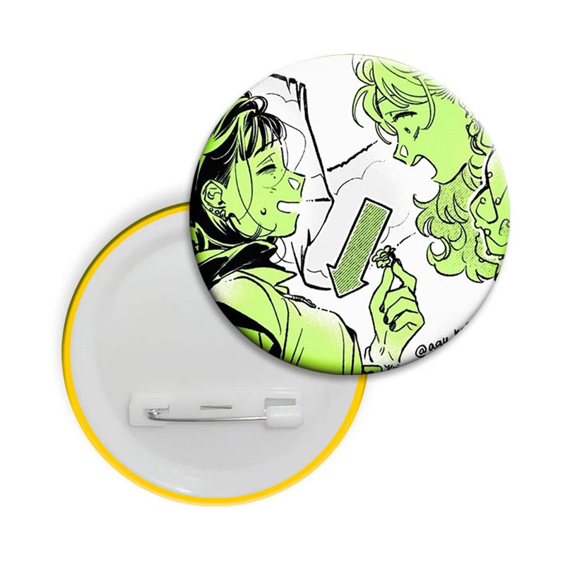Anime The Guy She Was Interested in Wasn't A Guy At All Soft Button Pin Mitsuki and Aya Brooch Round Badge for Bag Clothes Decor