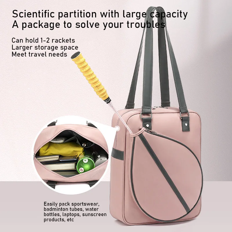 

Women Backpack Badminton Bag With Dry Wet Separation Racket Bag, Large Capacity Yoga Fitness Bag, Tennis Table Tennis Racket Bag