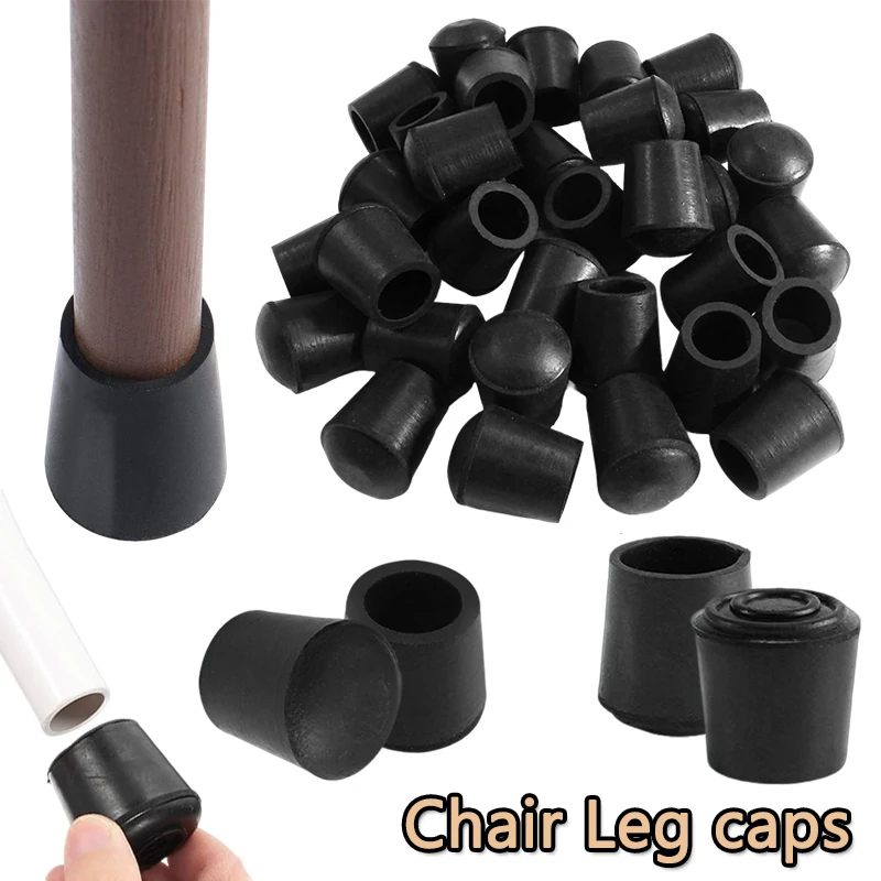 4-16pcs Rubber Round Chair Leg Pad 6-32mm Furniture Leg Table End Plug Silent Anti-slip Floor Protection Cap Foot Cover Toe Tip