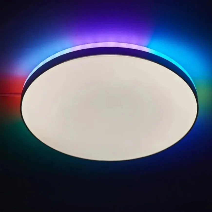 Luz de techo LED inteligente con retroiluminación RGB, iluminación de Color, Bluetooth, Control remoto, regulable, decorativa, aplicación TUYA