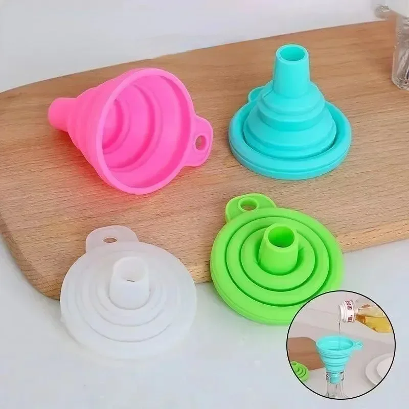 Kitchen Funnel Foldable Silicone Collapsible Funnels for Filling Water Bottle Liquid Transfer Food Grade Kitchen Accessories