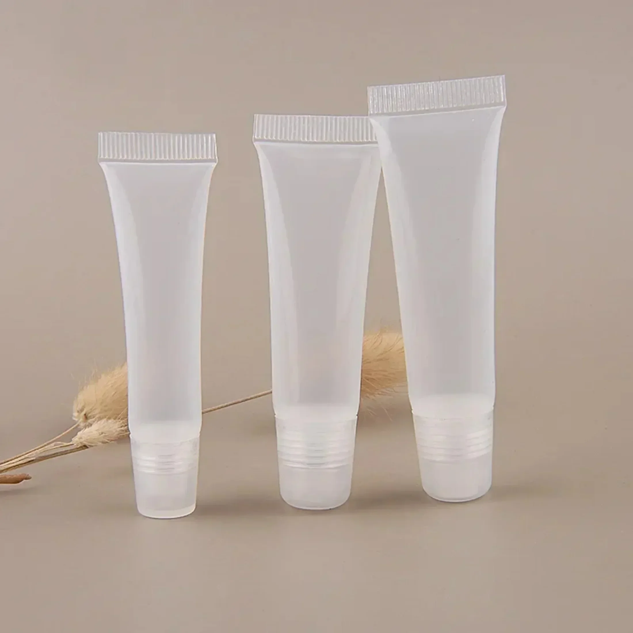 8/10/15ML Mini Empty Split Bottle Empty Lip Gloss Tubes Lipstick Lip Balm Soft Tube Makeup Squeeze Clear Tube Container