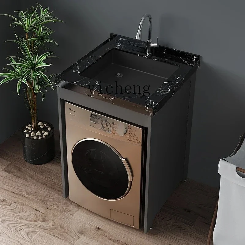 YS-1  laundry integrated finished cabinet marble slate small apartment washbasin combination bathroom cabinet