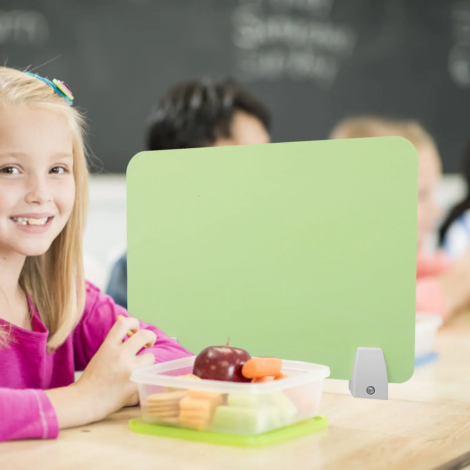 

1Set Protective Privacy Board PVC Metal Desk Divider Classroom Barrier for Students Sneeze Guard Panel Desktop Shield