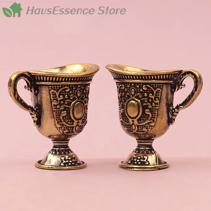 ※Antique Small Copperware Tea Set Copper Teacup Brass Keychain Pendant Home Living Room Decoration Crafts Gift
