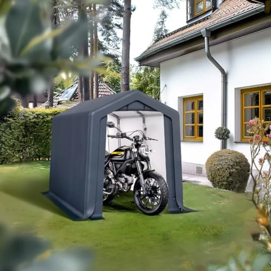 

6'x10'x7' Outdoor Portable Storage Shelter Shed Garage with 2 Roll up Zipper Doors Vents Carport for Motorcycle Bike Waterproof